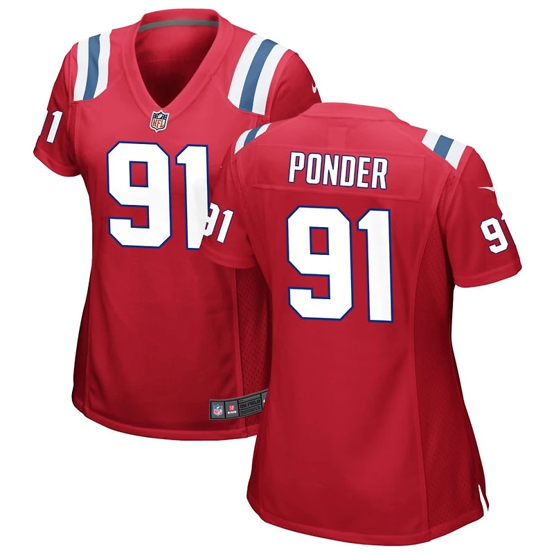 Elijah Ponder Women's Nike Red New England Patriots Alternate Custom Jersey