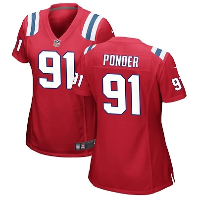 Elijah Ponder Women's Nike Red New England Patriots Alternate Custom Jersey