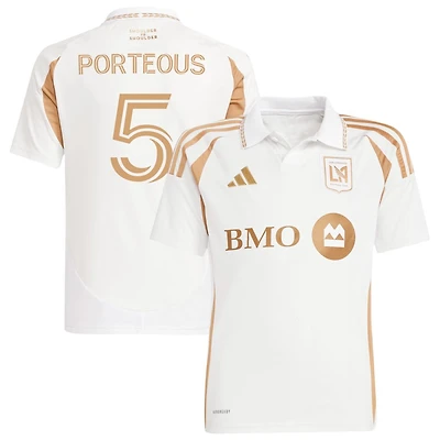 Ryan Porteous Youth adidas  White LAFC 2025 Secondary Replica Custom Jersey