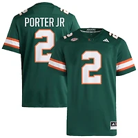 Daryl Porter Jr Men's adidas  Green Miami Hurricanes NIL Pick-A-Player Alternate Premier Football Jersey