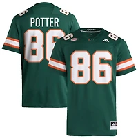 Fred Potter Men's adidas  Green Miami Hurricanes NIL Pick-A-Player Alternate Premier Football Jersey