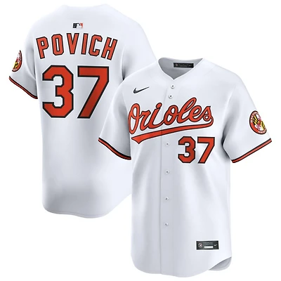 Cade Povich Men's Nike White Baltimore Orioles Home Limited Custom Jersey