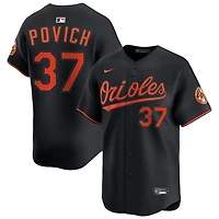 Cade Povich Men's Nike Black Baltimore Orioles Alternate Limited Custom Jersey