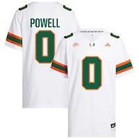 Mishael Powell Men's adidas  White Miami Hurricanes NIL Pick-A-Player White Premier Football Jersey