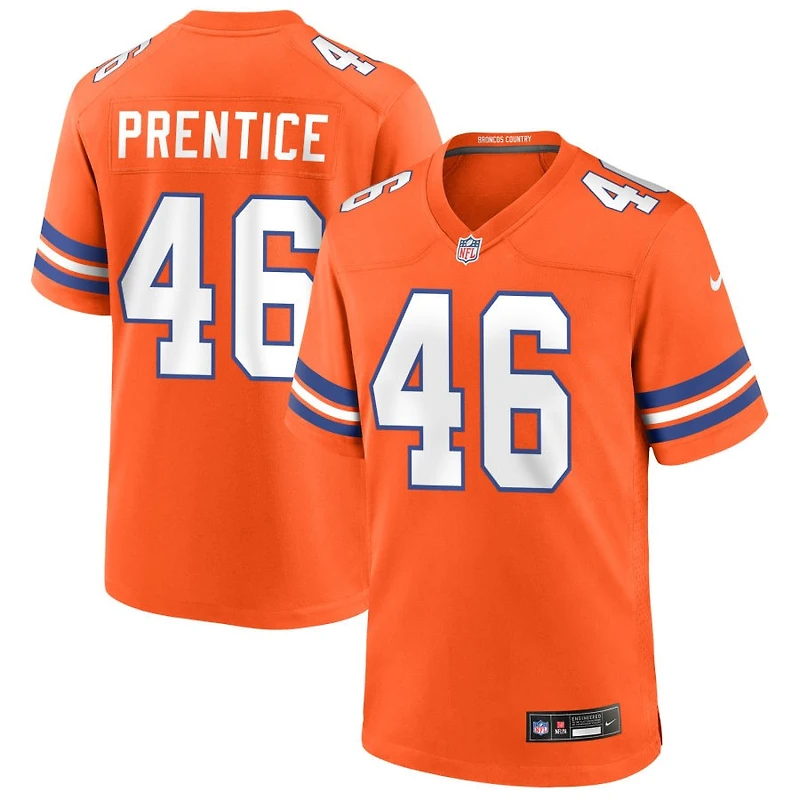 Adam Prentice Men's Nike Orange Denver Broncos Mile High Collection 1977 Throwback Custom Game Jersey