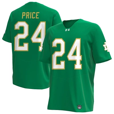 Jadarian Price Men's Under Armour Kelly Green Notre Dame Fighting Irish Alternate NIL Pick-A-Player Replica Football Jersey