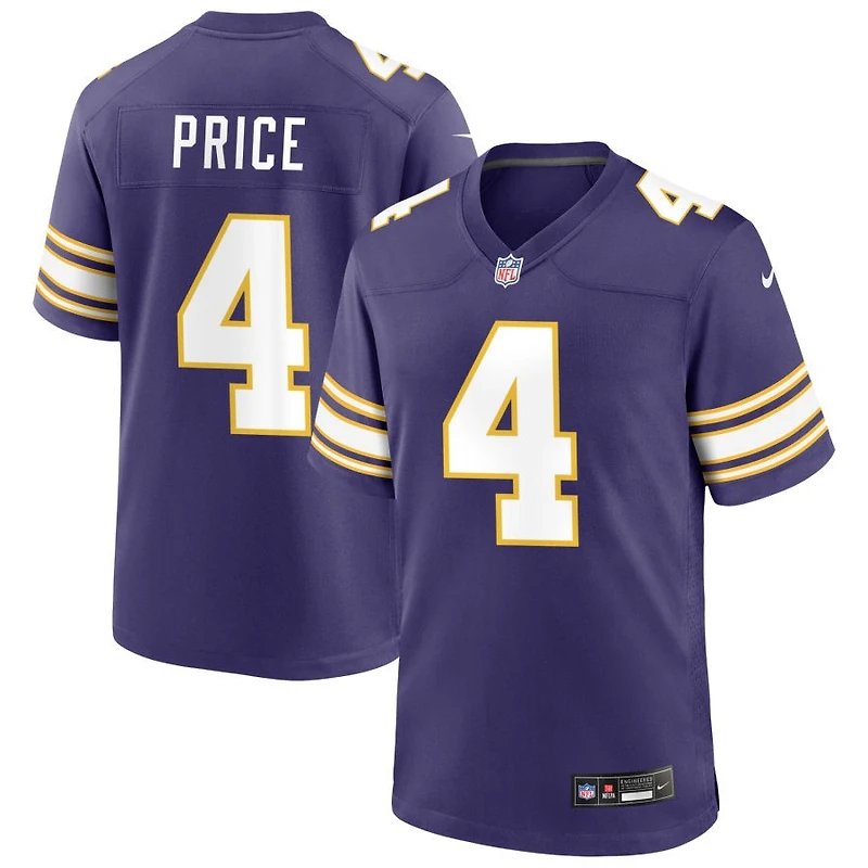 Myles Price Men's Nike Purple Minnesota Vikings Classic Custom Game Jersey