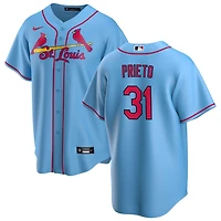 Cesar Prieto Men's Nike Light Blue St. Louis Cardinals Alternate Replica Custom Jersey
