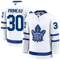 Cayden Primeau Men's Fanatics White Toronto Maple Leafs Away Premium Custom Jersey