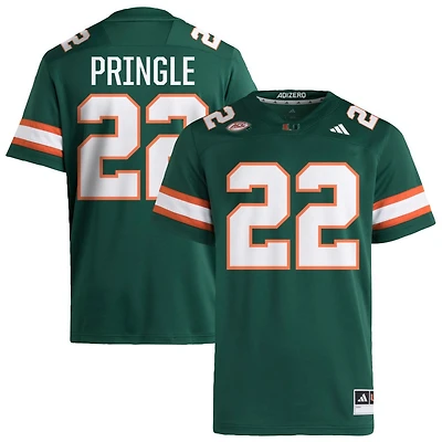 Girard Pringle Men's adidas  Green Miami Hurricanes NIL Pick-A-Player Alternate Premier Football Jersey