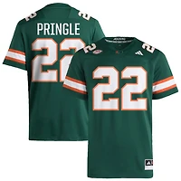Girard Pringle Men's adidas  Green Miami Hurricanes NIL Pick-A-Player Alternate Premier Football Jersey