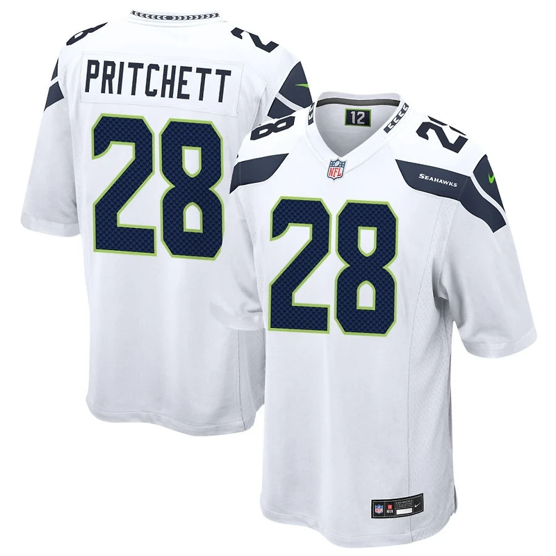 Nehemiah Pritchett Men's Nike  White Seattle Seahawks Custom Game Jersey