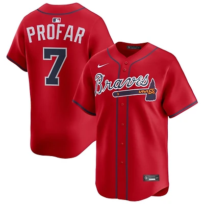 Jurickson Profar Men's Nike Red Atlanta Braves Alternate Limited Custom Jersey