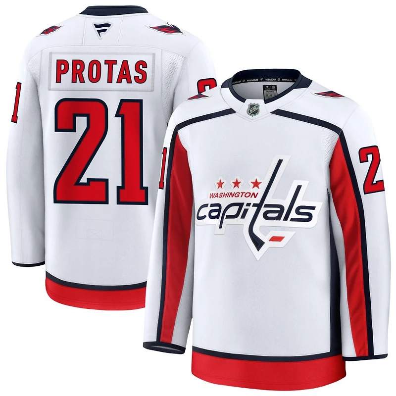 Aliaksei Protas Men's Fanatics White Washington Capitals Away Premium Custom Jersey