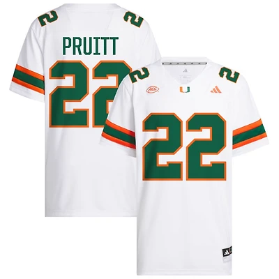 Cam Pruitt Men's adidas White Miami Hurricanes NIL Pick-A-Player White Premier Football Jersey