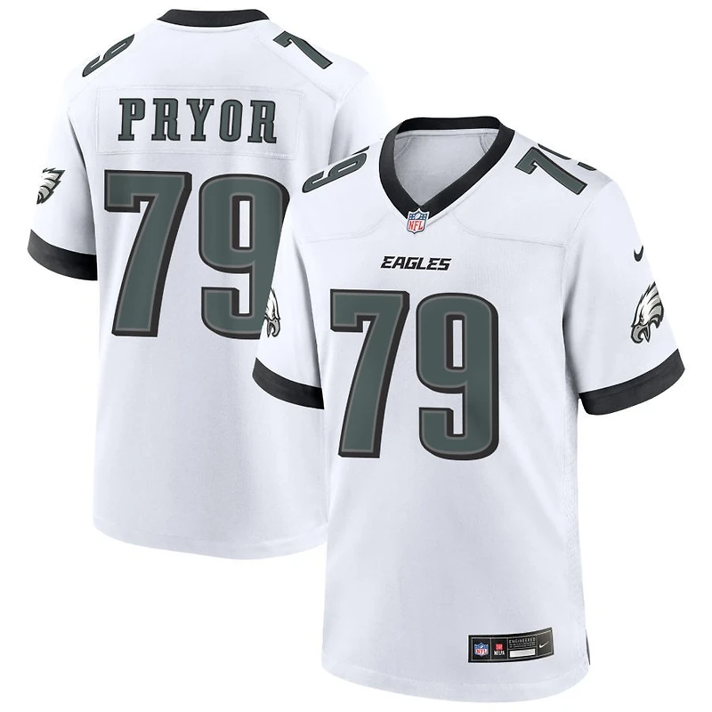 Matt Pryor Men's Nike White Philadelphia Eagles Custom Game Jersey