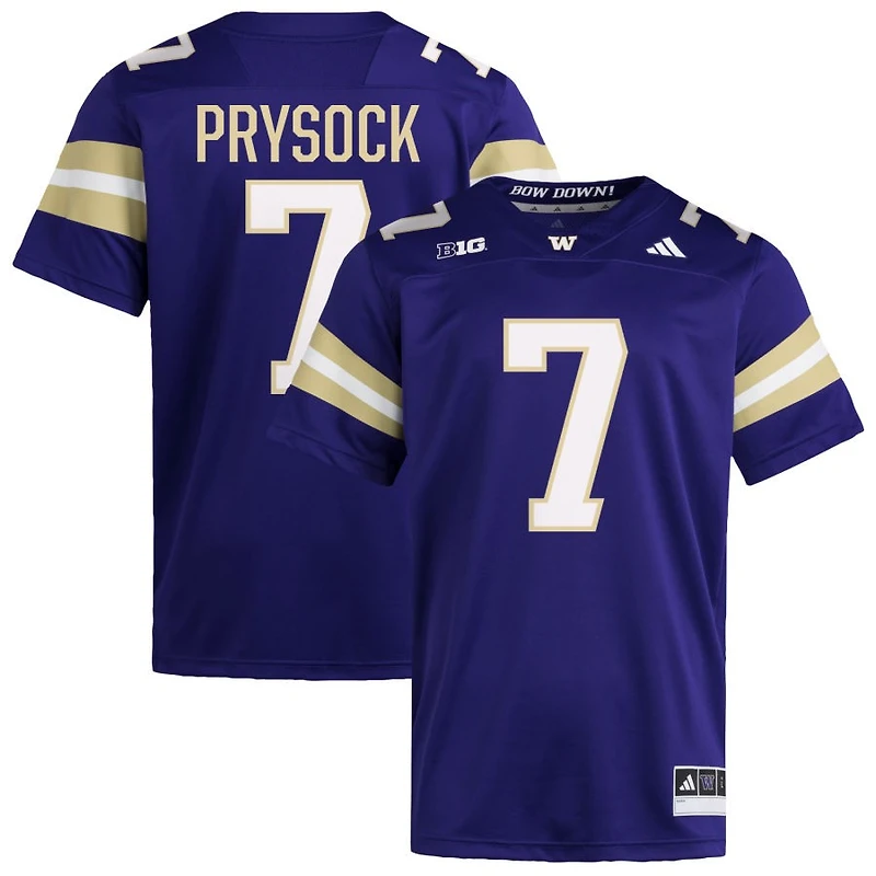 Ephesians Prysock Men's adidas  Purple Washington Huskies NIL Pick-A-Player Home Premier Football Jersey