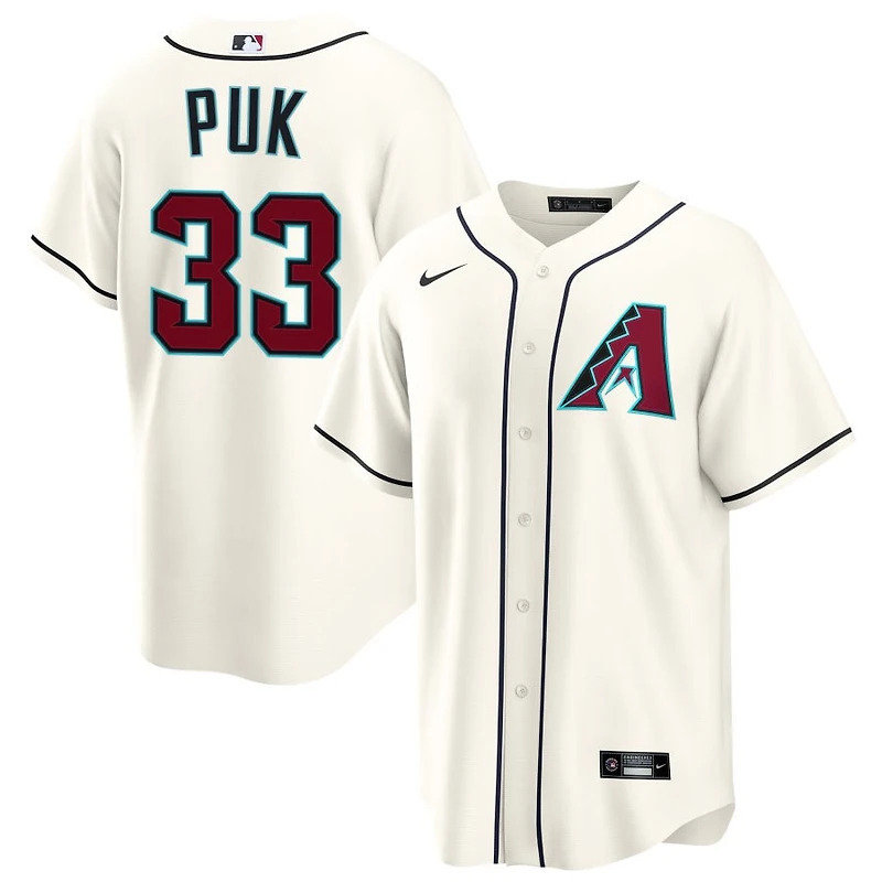 A.J. Puk Men's Nike  Cream Arizona Diamondbacks Home Custom Replica Jersey