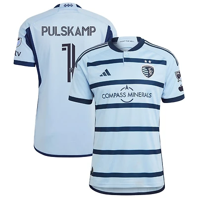 John Pulskamp Men's adidas Light Blue Sporting Kansas City 2023 Hoops 4.0 Authentic Custom Jersey