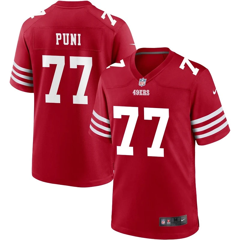 Dominick Puni Men's Nike Scarlet San Francisco 49ers Custom Jersey