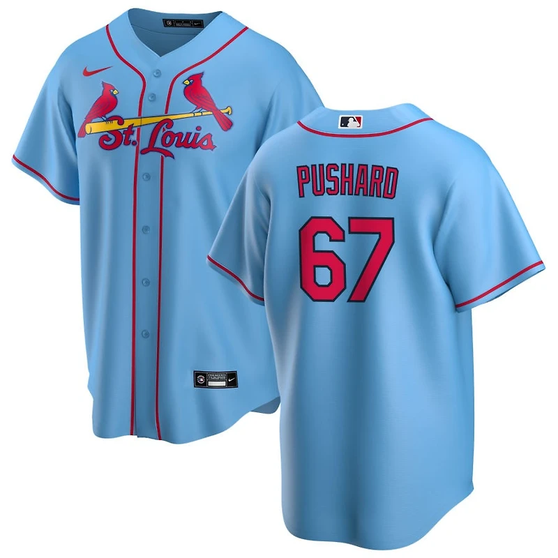 Matt Pushard Men's Nike Light Blue St. Louis Cardinals Alternate Replica Custom Jersey