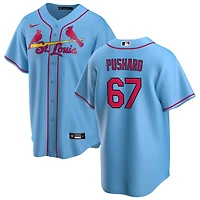 Matt Pushard Men's Nike Light Blue St. Louis Cardinals Alternate Replica Custom Jersey