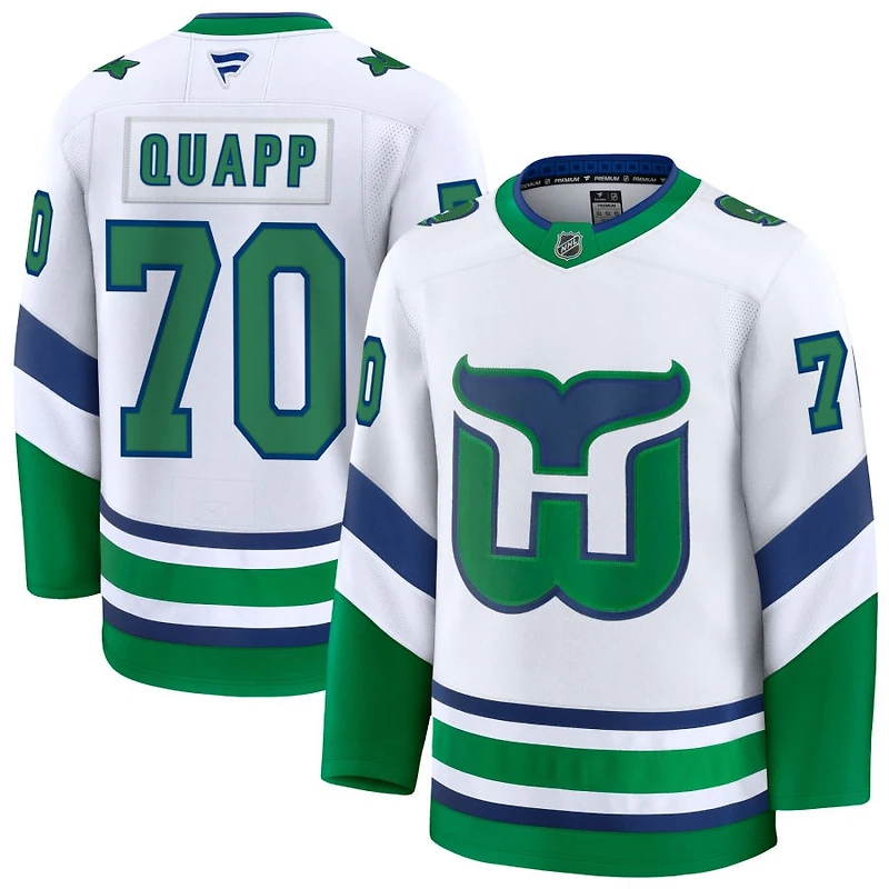 Nikita Quapp Men's Fanatics White Carolina Hurricanes Throwback Premium Custom Jersey