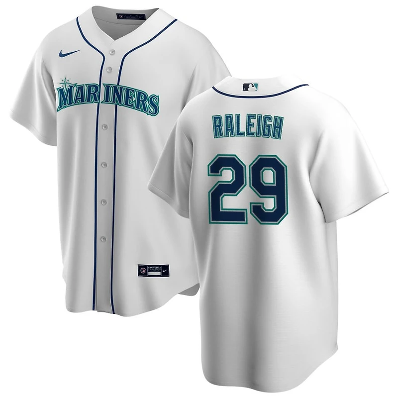 Cal Raleigh Men's Nike White Seattle Mariners Home Replica Custom Jersey