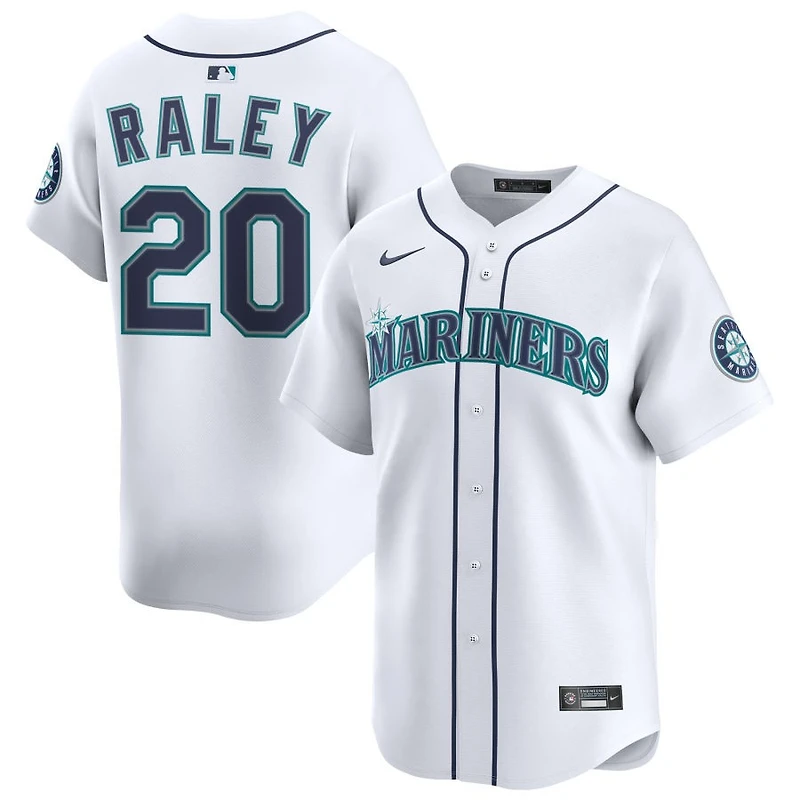 Luke Raley Men's Nike White Seattle Mariners Home Limited Custom Jersey