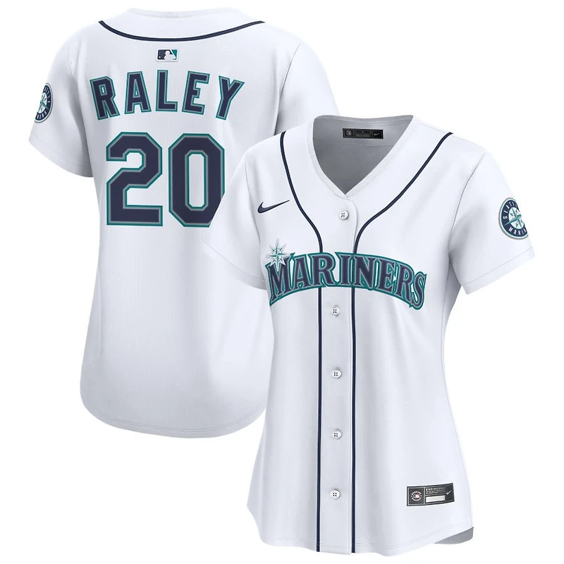 Luke Raley Women's Nike White Seattle Mariners Home Limited Custom Jersey