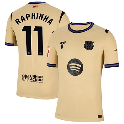Raphinha Raphinha Men's Nike  Gold Barcelona 2025/26 Away Match Authentic Custom Jersey