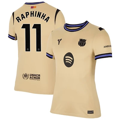 Raphinha Raphinha Women's Nike  Gold Barcelona 2025/26 Away Stadium Replica Custom Jersey