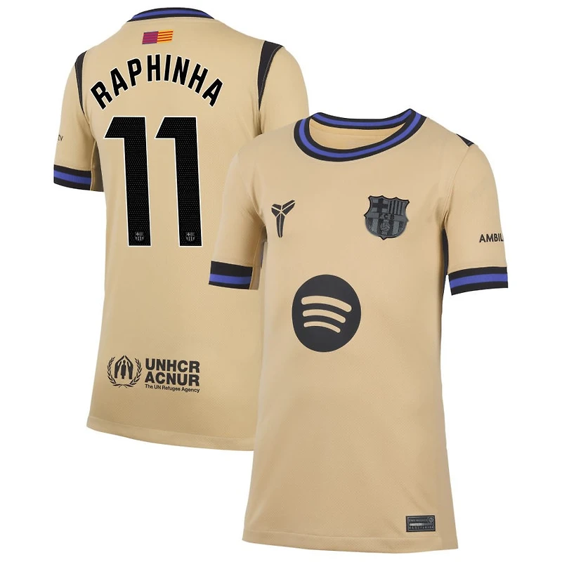 Raphinha Raphinha Youth Nike Gold Barcelona 2025/26 Away Stadium Replica Custom Jersey