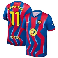 Raphinha Raphinha Men's Nike Blue Barcelona 2025/26 Fourth Replica Custom Jersey