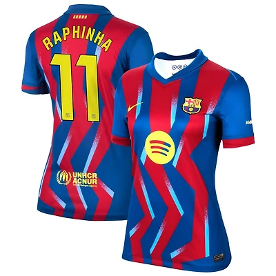 Raphinha Raphinha Women's Nike Blue Barcelona 2025/26 Fourth Replica Custom Jersey