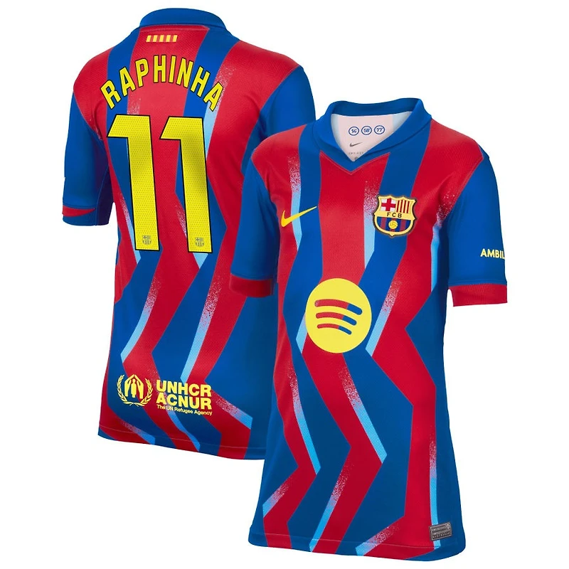 Raphinha Raphinha Youth Nike Blue Barcelona 2025/26 Fourth Replica Custom Jersey
