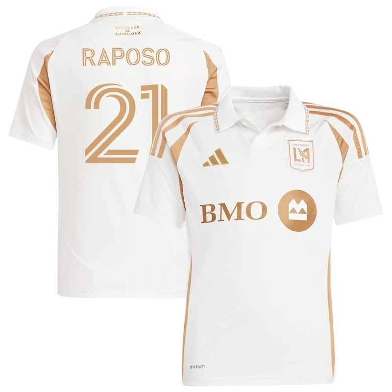 Ryan Raposo Youth adidas White LAFC 2025 Secondary Replica Custom Jersey
