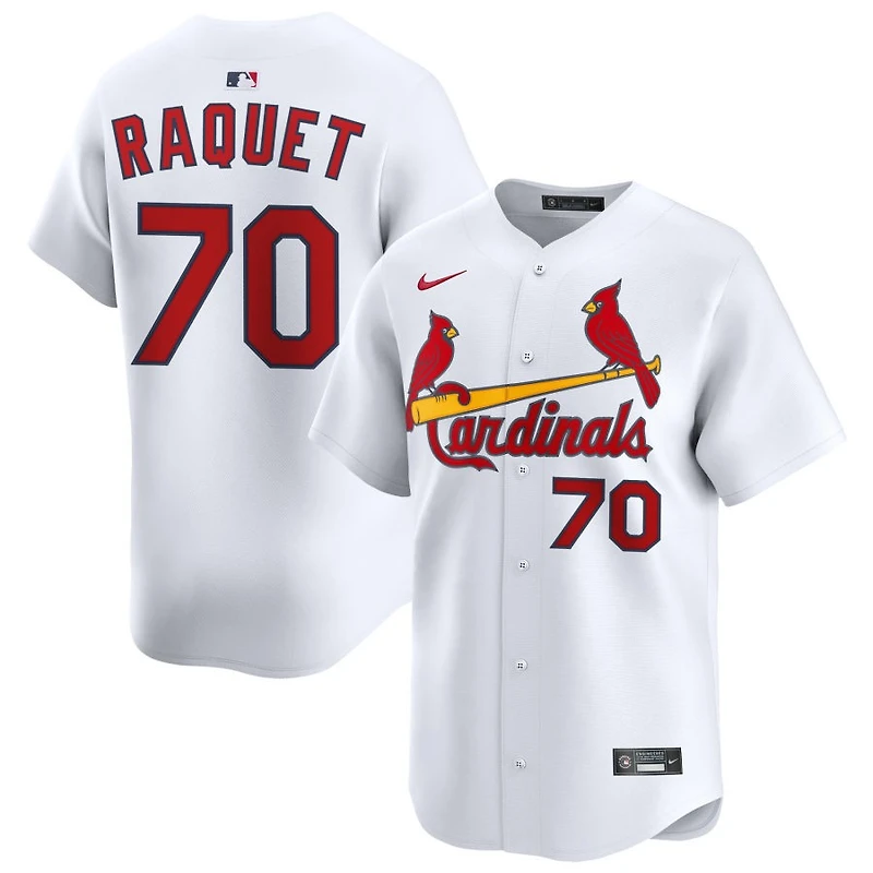 Nick Raquet Men's Nike White St. Louis Cardinals Home Limited Custom Jersey