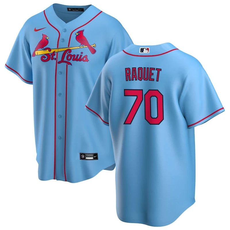 Nick Raquet Men's Nike Light Blue St. Louis Cardinals Alternate Replica Custom Jersey