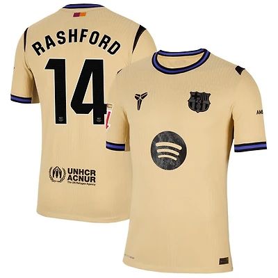 Marcus Rashford Men's Nike  Gold Barcelona 2025/26 Away Match Authentic Custom Jersey