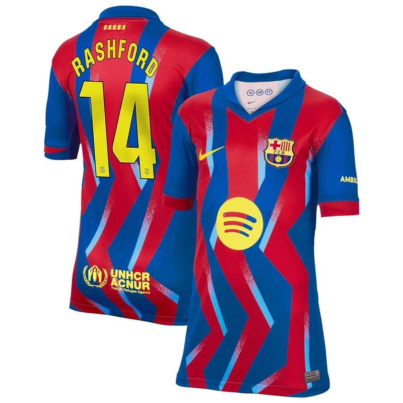 Marcus Rashford Youth Nike Blue Barcelona 2025/26 Fourth Replica Custom Jersey
