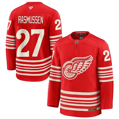 Michael Rasmussen Men's Fanatics  Red Detroit Red Wings Centennial Premium Custom Jersey