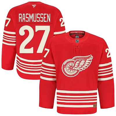 Michael Rasmussen Men's Fanatics Red Detroit Red Wings Anniversary Authentic Pro Custom Jersey