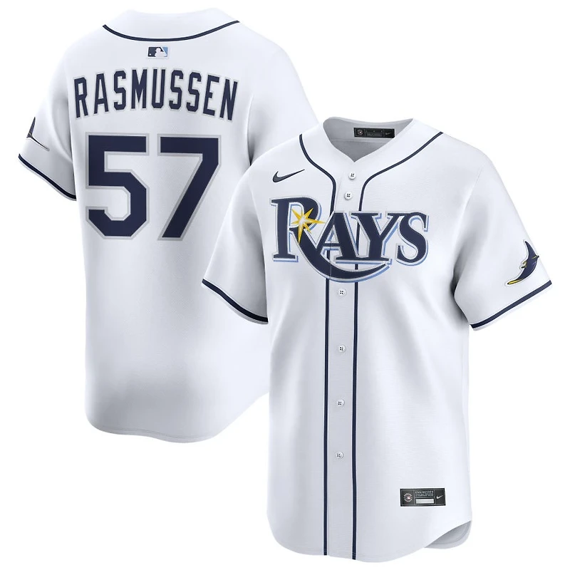 Drew Rasmussen Men's Nike White Tampa Bay Rays Home Limited Custom Jersey