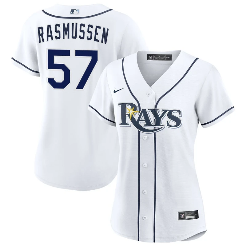 Drew Rasmussen Women's Nike White Tampa Bay Rays Home Custom Replica 2.0 Jersey