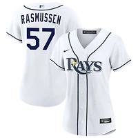 Drew Rasmussen Women's Nike  White Tampa Bay Rays Home Custom Replica 2.0 Jersey