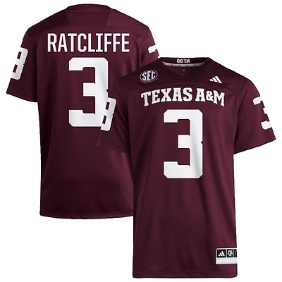 Marcus Ratcliffe Men's adidas  Maroon Texas A&M Aggies NIL Pick-A-Player Home Premier Football Jersey