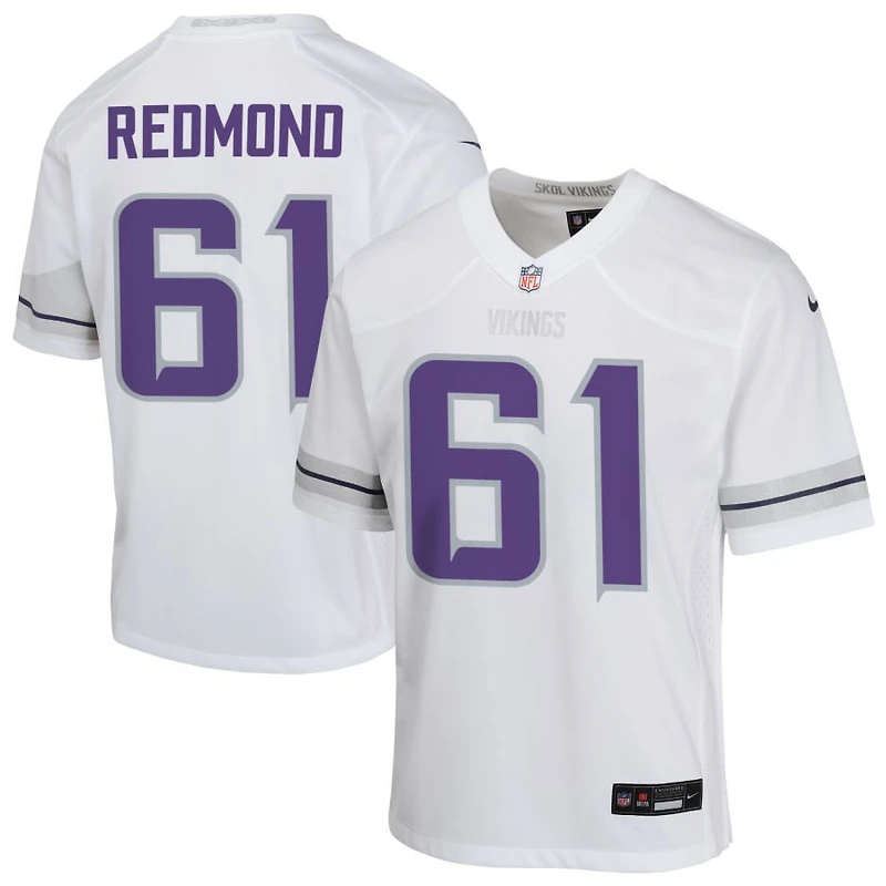 Jalen Redmond Youth Nike White Minnesota Vikings Alternate Custom Game Jersey