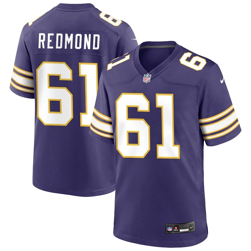 Jalen Redmond Men's Nike Purple Minnesota Vikings Classic Custom Game Jersey