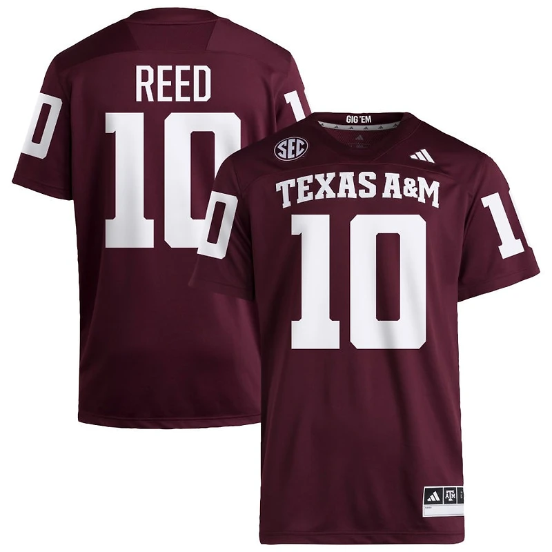Marcel Reed Men's adidas  Maroon Texas A&M Aggies NIL Pick-A-Player Home Premier Football Jersey